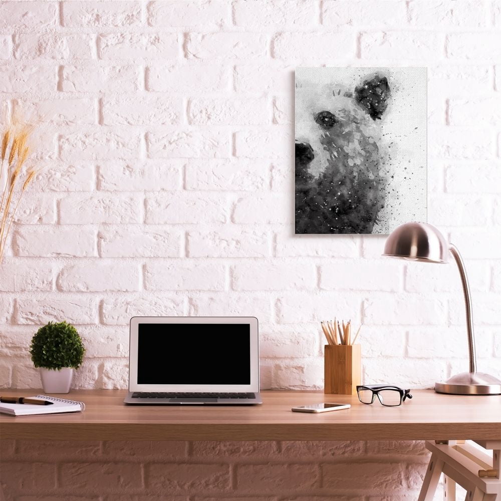Stupell Industries Forest Bear Watercolor Wild Animal Black White Canvas Wall Art Design by Brandon Wong, 24" x 30"
