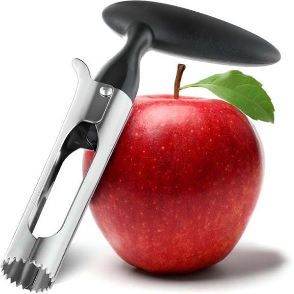 EXLEAF Apple Corer-Ergonomics Handle with Sharp Serrated Blade,Stainless Steel Apple Corer Remover Tool,Easy to Use for Fruit Vegetable and Baking,Dishwasher Safe-Black