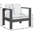 thumbnail image 3 of Meridian Furniture Nizuc White Outdoor Patio Arm Chair, 3 of 8