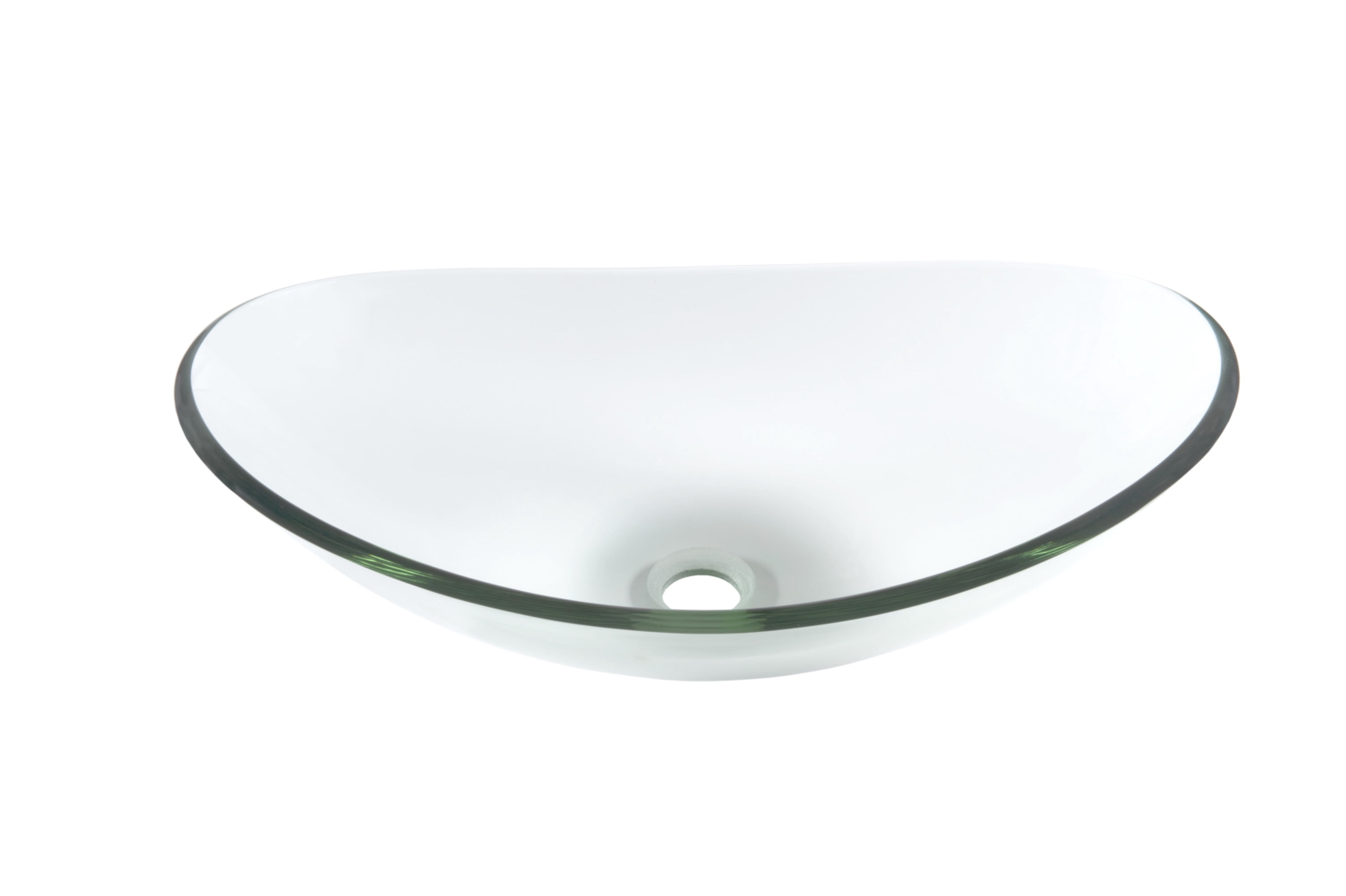 Miseno MNO-C423-BN Oval 21-1/2" Glass Vessel Bathroom Sink; Brushed Nickel Drain