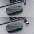 thumbnail image 3 of Souris Sans Fil Bluetooth LED, Souris Bluetooth pour MacBook Pro, Souris Bluetooth pour MacBook Air, Souris Sans Fil Rechargeable pour MacBook, Ordinateur Portable, Mac, Système Windows (Cendre Métallique), 3 of 6