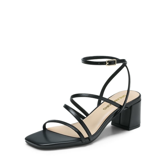 DREAM PAIRS Womens Block Heels 2 inch Strappy Square Toe Dressy Chunky Low Heeled Sandals for Party Wedding Evening