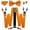 Orange Paisley, variant on Men Suspender Solid Paisley Adjustable Silk Braces Pre-Tied Bowtie Handkerchief Cufflink 6 Clips Wedding Party