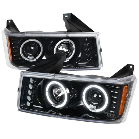 Spec D Tuning Projector Head-Lights with Clear Lens for 2004-2012 Chevrolet Colorado Canyon - Glossy Black