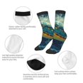 thumbnail image 3 of Kdxio Surfing Turtle Print Children's Socks for Daily Wear and Sports Use Colorblock Mid-Calf Design Breathable Material, 3 of 5