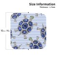 thumbnail image 3 of Kll Square Drink Coasters Set Of 4,Pu Leather Absorbent Coasters Set Decorative Coffee Cup Coasters Housewarming Gift For Home Decor-Turtle With Blue Stones, 3 of 9