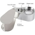 thumbnail image 2 of 40X Jewelers Loupe Metal Folding Magnifying Glass with UV LED Light for Diamonds Jewelers Coins (Currency Recognition/Jewelry Identification), 2 of 5