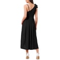 thumbnail image 3 of INSPIRE CHIC Vestido de Verano Casual para Mujer con Dobladillo Irregular Sin Mangas y Tirantes de Espagueti Plisado y Fluido Negro S, 3 of 5