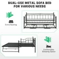 thumbnail image 5 of PAPROOS Daybed with Trundle Included, Twin Size Metal Daybed Frame with Pull out Trundle Bed, No Box Spring Needed, Black, 5 of 9