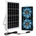 DAMIFU 15W Solar Powered Exhaust Fans Dual Exhaust Fan Waterproof for