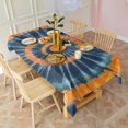 thumbnail image 3 of Orange Blue Tie Dye Mandala Pattern Rectangle Tablecloth 60"x120",Waterproof Polyester Rectangle Table Cloth, Wipeable Spillproof Polyester Tablecloth for Dining, Camping, Indoor and Outdoor, 3 of 5