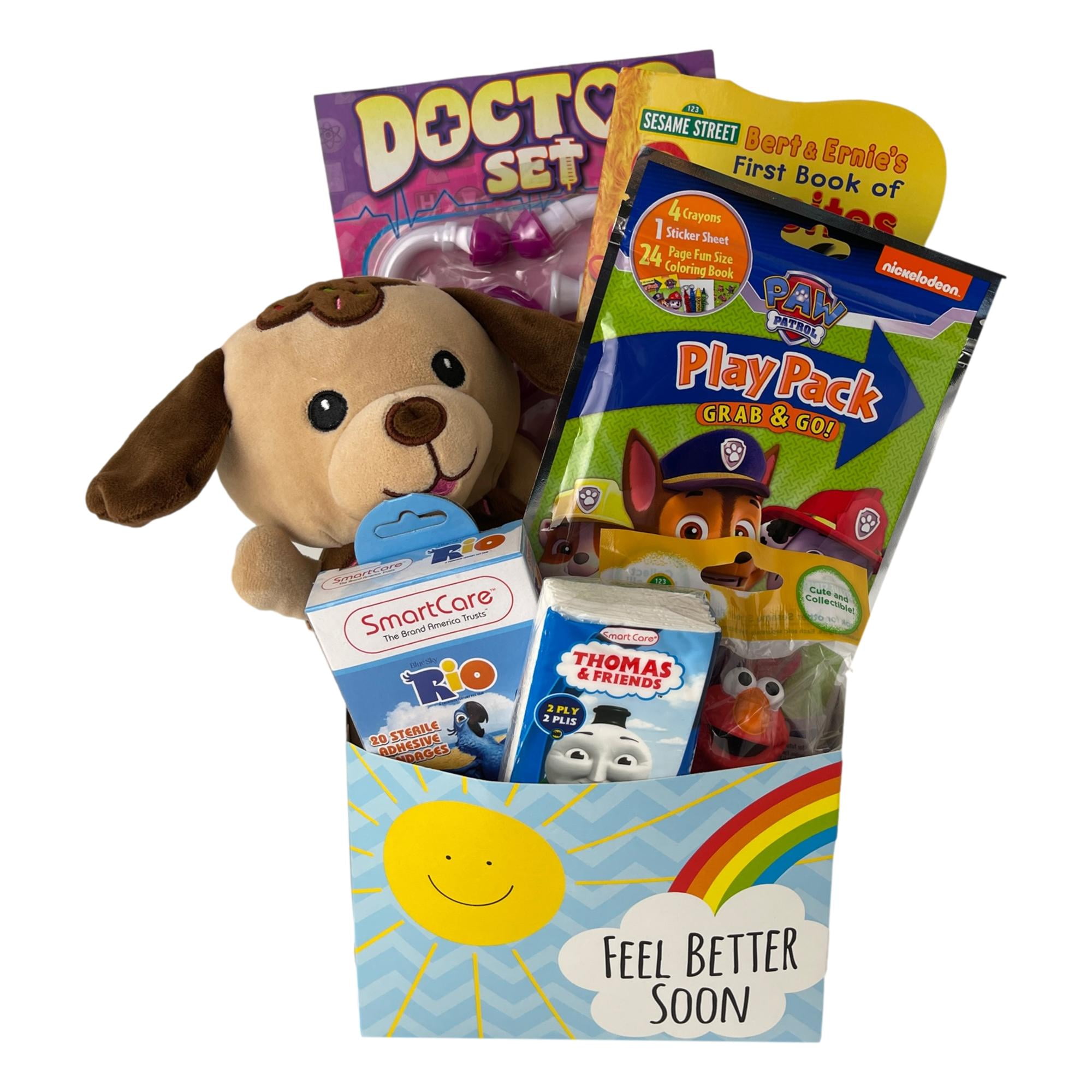 Get Well Gift Basket For Boys. Feel Better Soon Care Package Surgery Hospital Sickness