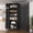Black-90''H-Ri, variant on SteeLoong 90''H Metal Storage Cabinet and Wall Upper Storage Cabinet,White Food Cupboards with 4 Adjustable Shelves