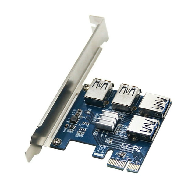 PCI-E to USB Riser Board 1 to to 4 adapter PCI-E 4 Adapter 4-port PCI-E to USB 3.0 Extender Card Mining Accessory