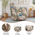 thumbnail image 5 of DREAMSIDEA Swivel Accent Chair, Swivel Barrel Chair, Upholstered Comfy 360 Degree Swivel Club Chair for Living Room/Bedroom/Waiting Room/Office(Floral Chair Orange Blooms, Set of 1), 5 of 6