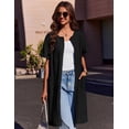 thumbnail image 5 of Ekouaer Zipper Robes for Women Short Sleeve Waffle Knit Bathrobe Lightweight House Coat with Pockets Soft Loungwear, 5 of 6