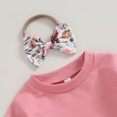 thumbnail image 2 of Okbabeha Baby Girl Fall Outfits Ruffle Long Sleeve Sweatshirt + Cow Print Pants + Headband Set Toddler Clothes, 2 of 7