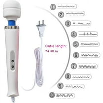 Therapeutic Electric Massager for Muscle Aches and Sports Recovery, Back , Waist, Leg- Rechargeable - Travel Friendly, White