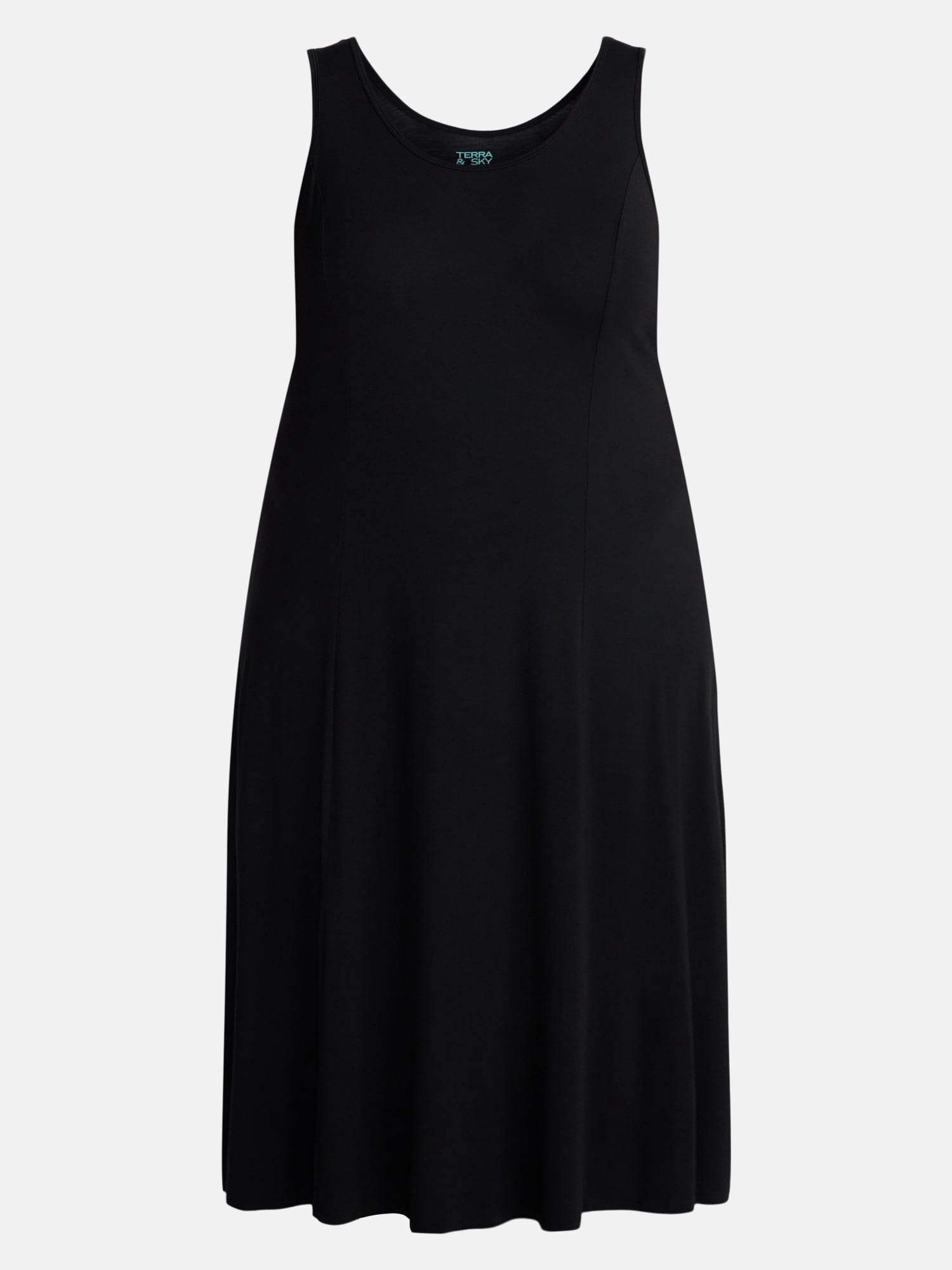 Terra & Sky Women’s Plus Low Scoop Neck Tank Dress, Sizes 0X-5X