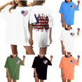 thumbnail image 1 of Fiudx Ofertas y Liquidaciones Camiseta de Manga Corta con Cuello Redondo y Estampado Informal En La Parte Delantera y Trasera Del Día de La Independencia para Mujer, 1 of 5