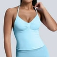 thumbnail image 2 of MIASHUI Camisoles pour Femmes Été Sans Manches Haut Décontracté avec Soutien-Gorge Intégré, Bleu Pâle, TP, 2 of 5