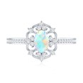 thumbnail image 5 of Rosec Jewels Real Ethiopian Opal Oval Engagement Ring 1 Carat - AAA Grade - Vintage Inspired Opal Diamond Ring - with Jewelry Box, 18K White Gold, US 8.50, 5 of 10