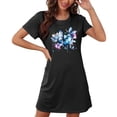 thumbnail image 4 of HomeGardon Women's Sleepwear Nightgowns for Women,Fashion Print Medium Length Dress Oversized Short Nightgown Fashion Chest Print Short Sleeve Nightdress,S-XXL, 4 of 5