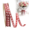 thumbnail image 2 of SSNTSY Valentine Ribbon Wired Heart Ribbon Valentines Warpping Roll Love Romantic Ornament for Wrapping Wreath Flowers Bows Wedding Party, 2 of 8