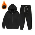 thumbnail image 2 of Coerni Boys Girls Hoodie Sweatpants Set Kids Cotton Warm Athletic Outfits Teen Cute Joggers Sweatsuit 2 Piece Fall Winter Suit, 2 of 4