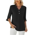 thumbnail image 2 of Fiudx Ofertas de La Semana Tops con Estampado de Moda para Mujer, Blusa de Manga Corta, Camisetas Divertidas con Cuello Redondo, 2 of 5