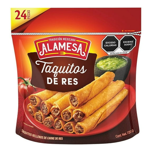 Taquitos de res Alamesa   congelados 720 g