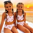 thumbnail image 5 of CCRFTGI Swimsuits for Child Girls Size 6-7 Two Piece Sets Swim Vacation Girls Bikini Beach Vacation Girls Bathing Suit Cute Summer Fruit Print Girls Clothes Swim Suit Kids Swimwear Pink 9-10 Years, 5 of 9