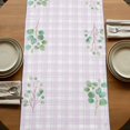 thumbnail image 5 of Table Runners 72 Inches Long Dress Scarves, Eucalyptus Leaves Farmhouse Kitchen/Dining Table Runner, Coffee Tablerunners, Pink Plaid Summer Botanical 16x72 Inch, 5 of 9