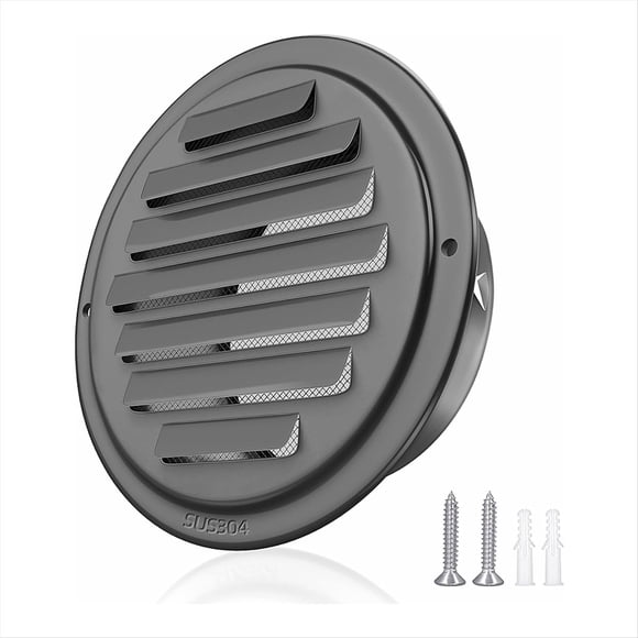 Rejillas de Ventilación de Acero Inoxidable 304 de 4 Pulgadas, Cubierta de Rejilla con Rejilla, Campana de Ventilación, Conducto Plano, Ventilación, Salida de Aire de Pared