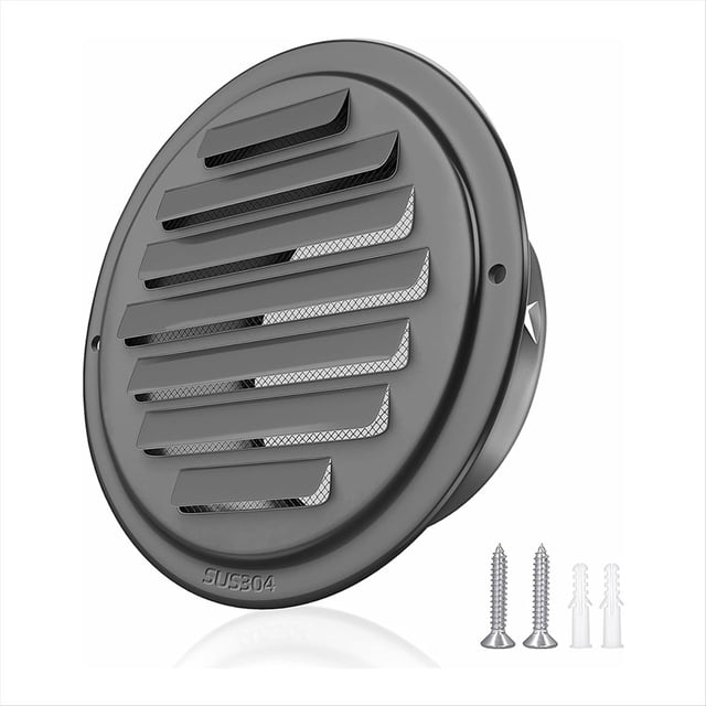 Rejillas de Ventilación de Acero Inoxidable 304 de 4 Pulgadas, Cubierta de Rejilla con Rejilla, Campana de Ventilación, Conducto Plano, Ventilación, Salida de Aire de Pared