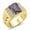 Alexandrite, variant on Men's Rings Yellow Gold Plated Silver Designer Style 10X8MM Emerald Cut Shape Gemstone & Diamonds Amethyst February Birthstone Rings For Men Size 8