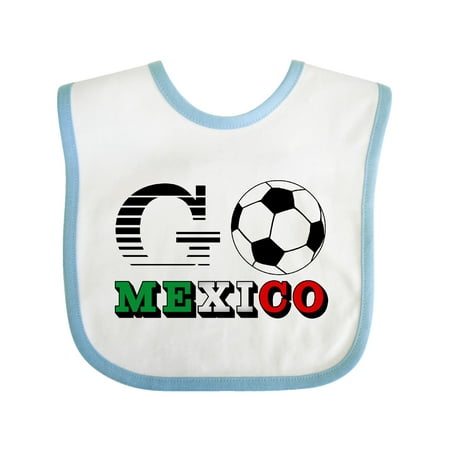 Inktastic Go, Mexico- Soccer, Football Infant Bib Unisex White and Blue