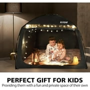 Bed Tent Bed Canopy Breathable 100% for Adult and Kids Light Reduction Sleeping Dream Tents Indoor Portable Big Space with String Light 3 Doors Twin Full Queen Size