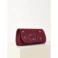 thumbnail image 3 of RUMANLAND Women's Burgundy Rhinestone Pleated Evening Clutch Purse Elegant Formal Handbag for Wedding Party Prom, 3 of 8
