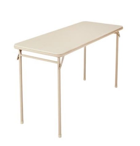 Cosco 20" x 48" Vinyl Top Folding Table, Black by Cosco