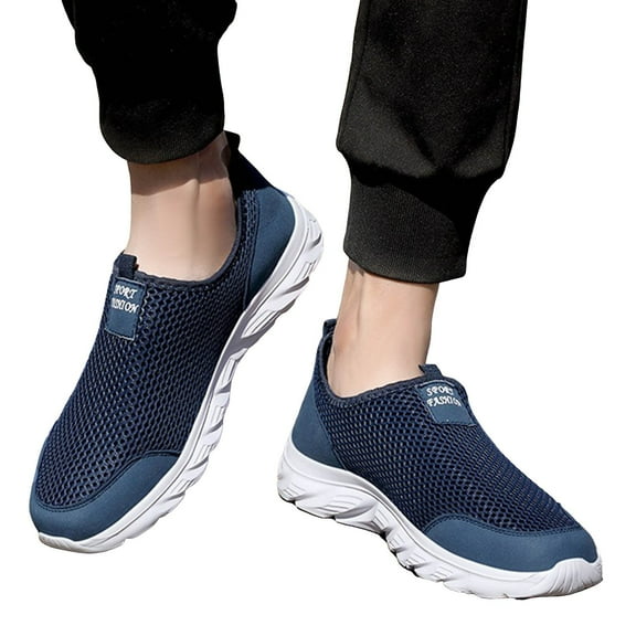 IUJSOY Loafers for Men Summer Mesh Sandals Slip on Walking Shoes Non-Slip Breathable Sneakers