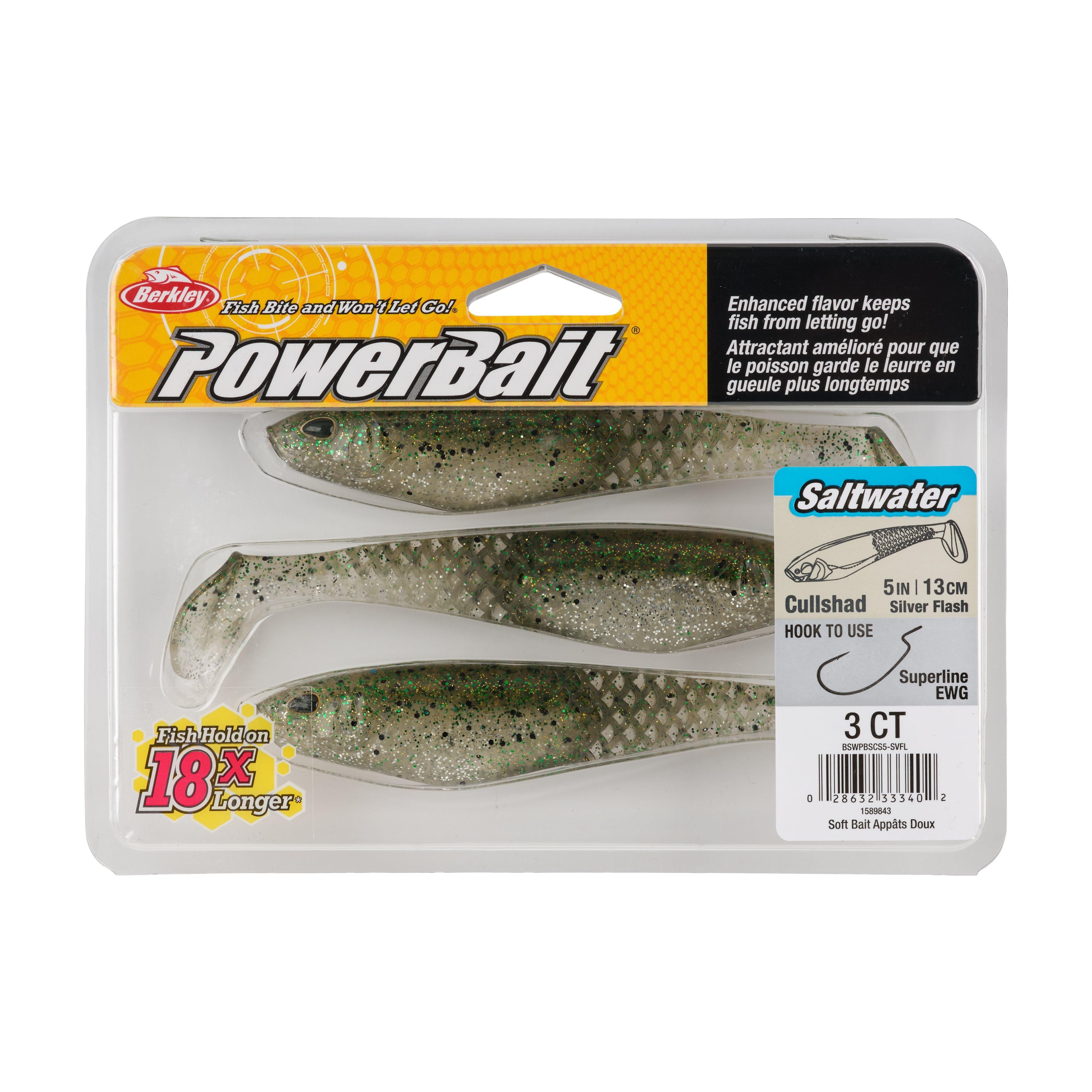 Berkley PowerBait® Saltwater CullShad, 5 in, Silver Flash