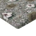 thumbnail image 4 of Ambesonne Floral Fitted Sheet, Hawaiian Hibiscus Sunflower, Full Size, Dimgray Slate Brown and Pearl, 4 of 5