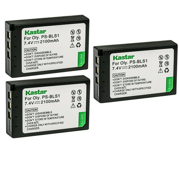 Kastar BLS1 Battery 3-Pack Replacement for Olympus BLS-1 PS-BLS1 Battery, BCS-1 PS-BCS1 Charger, E-400, E-410, E-420, E-450, E-600, E-620, E-P1, E-P2, E-P3, E-PL1, E-PL1s, E-PL3, E-PM1 Camera
