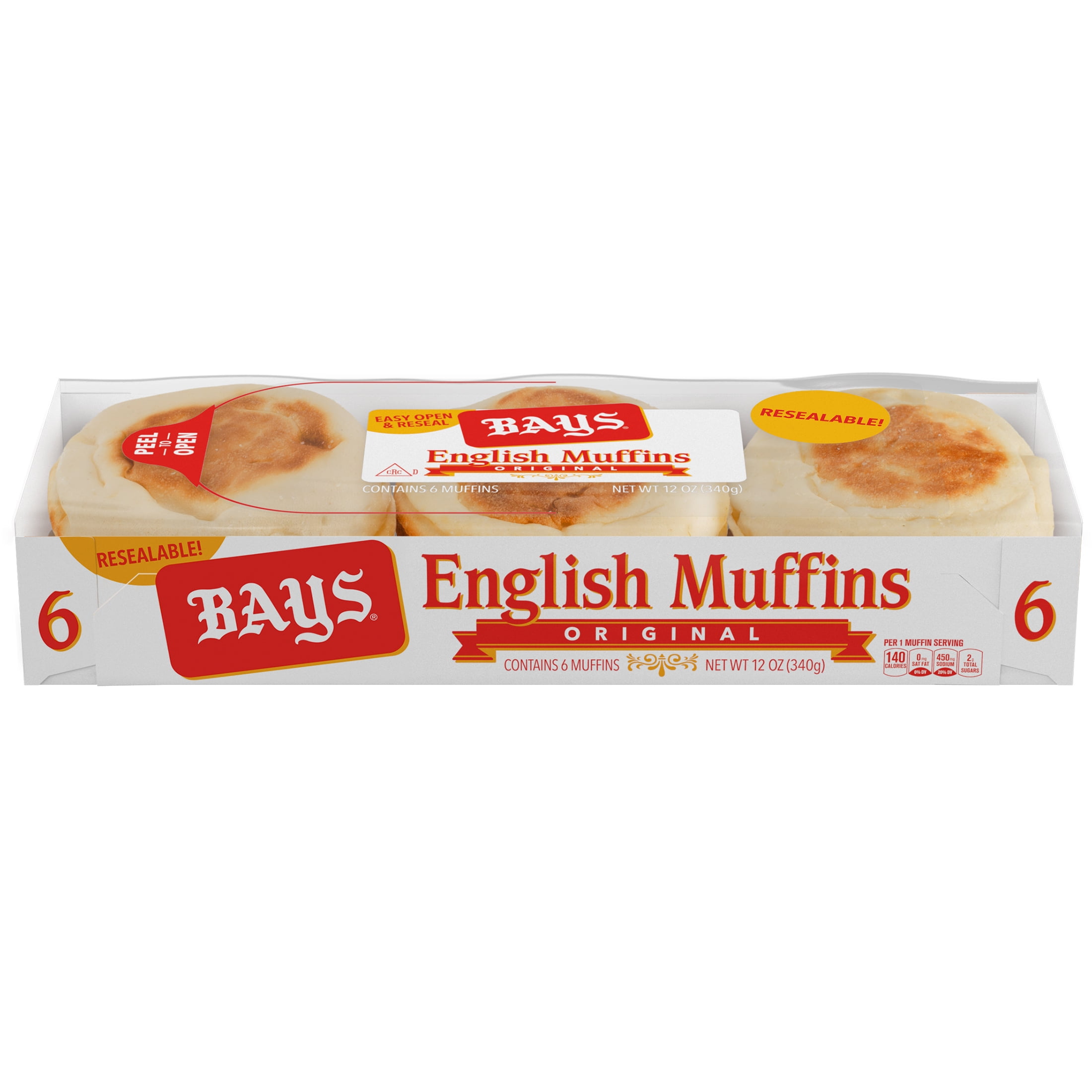 Bays Original English Muffins, 12 oz, 6 count