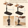 thumbnail image 4 of Buric C-shaped Adjustable Sofa Side Table, 360° Swivel Small Side Table, Side Table For Living Room, Bedroom, Sofa TV Tray Table, Side Table For Small Space (Black), 4 of 10