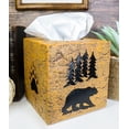thumbnail image 3 of Rustic Western Black Bear Pine Trees Forest Silhouette Tissue Box Cover Holder, 3 of 10