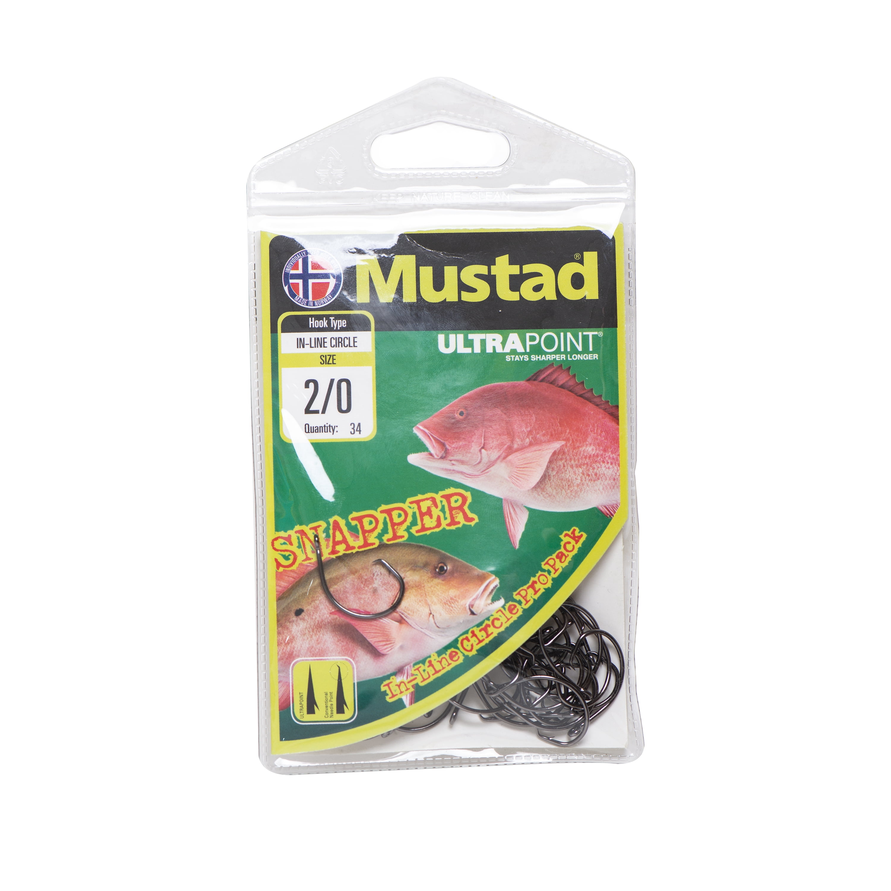 Mustad Pro Pack in-line Circle Hook (Black Nickel) - Size: 3/0 34pc