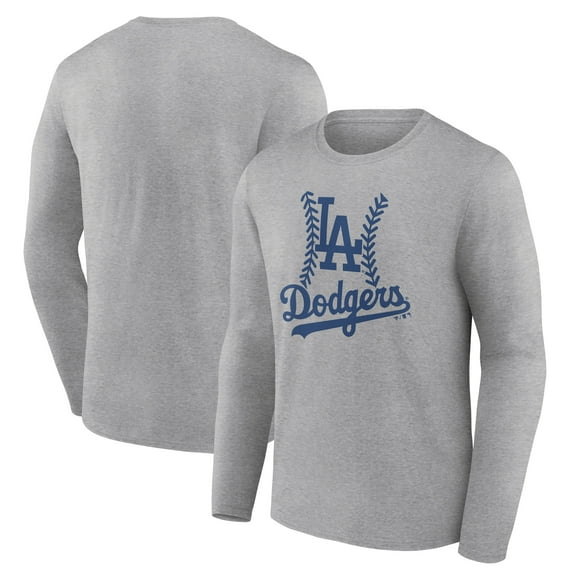 Men's Gray Los Angeles Dodgers Fastball Long Sleeve T-Shirt