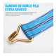 thumbnail image 3 of 2pcs Eslinga Matraca 6cm*12m 8000kg Con Ganchos Remolque AZUL, 3 of 4